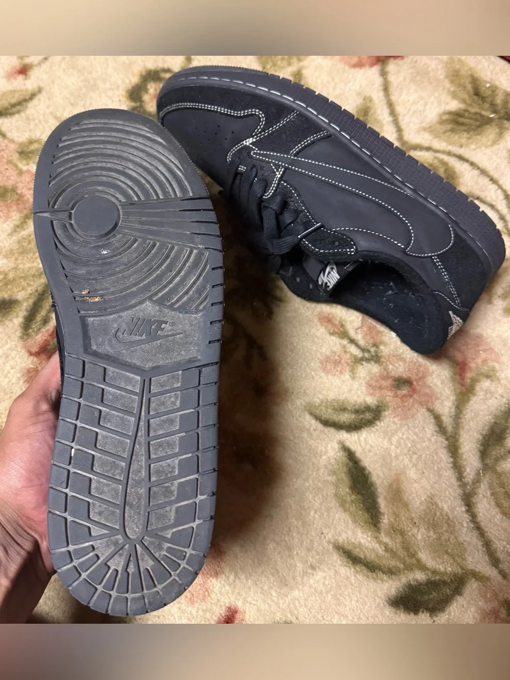 Size 14 Nike Air Jordan 1 Low OG SP x Travis Scott Phantom Black DM7866-001